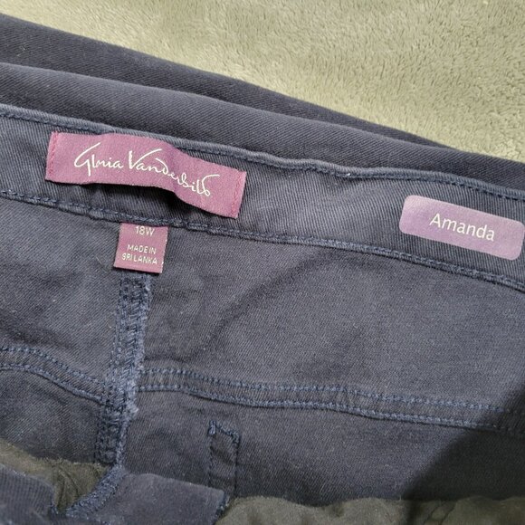 Gloria Vanderbilt Amanda Womens Jeans 18WP Straight Leg Blue Zip SL23E - Picture 8 of 9